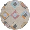 Beige Mauve And Charcoal Geometric Washable Indoor Outdoor Area Rug - 4 of 4
