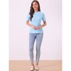 Allegra K Women's Casual Round Neck Basic Textured Summer T-Shirt - 4 of 4