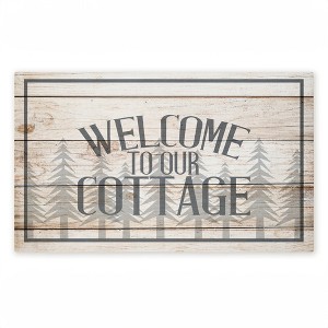 Stupell Industries Rustic Welcome Cottage Trees Printed Outdoor Door Mat, design by Kim Allen, 18"x30" - 1 of 4