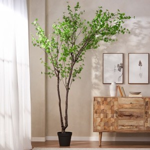 NicBex Artificial Tree in Pot  Realistic Disc Leaf Faux Plant with Bendable Branches, Calming Home Decor Floor Tree No Maintenance - 1 of 4