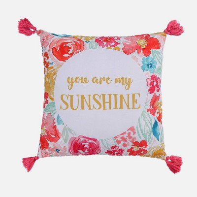 You Are My Sunshine Linen Throw Pillow 