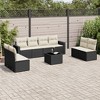 vidaXL 9 Piece Patio Sofa Set with Cushions - Black and Cream With Table - 2 of 4
