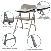 Emma and Oliver 2 Pack Premium Steel Beige Folding Chair with Left Handed Tablet Arm - Event Chair - 3 of 4