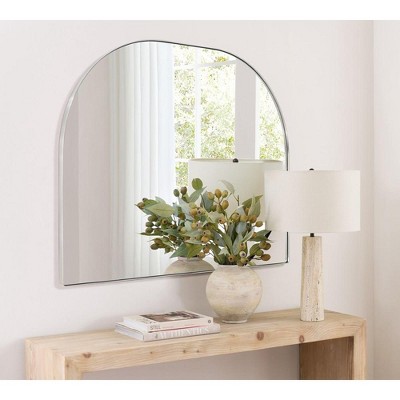 TEHOME Large Arched Metal Framed Wall Mounted Bathroom Vanity Mirror