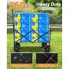 Collapsible Wagon Cart, Foldable Utility Cart with 360° All-Terrain Wheels & Cup Holders for Beach, Camping, Gardening, Groceries - 4 of 4