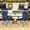 Gymax Folding Beach Chair Heavy Duty Camping Chair Outdoor Patio Seat with Cup Holder and Carry Bag Red/Blue - 4 of 4