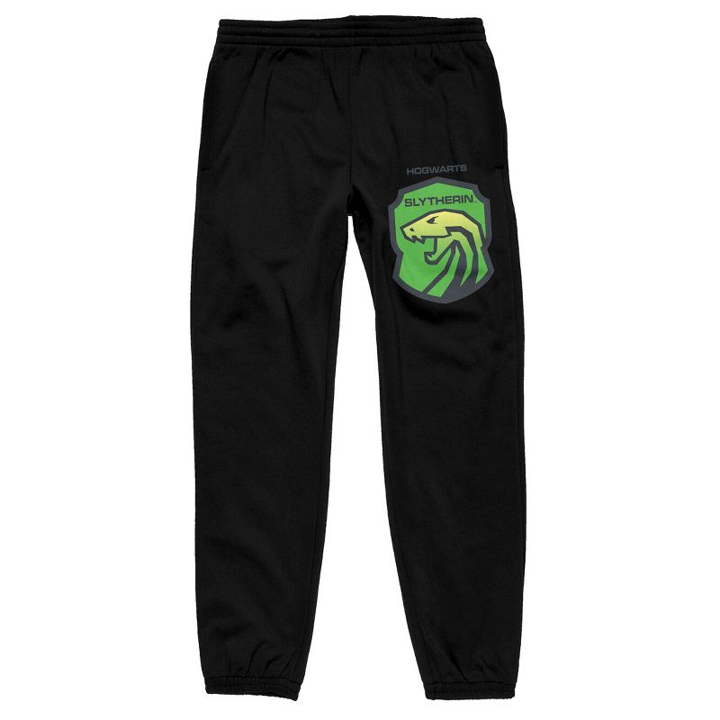 Harry Potter House of Slytherin Men's Black Graphic Joggers, 1 of 4