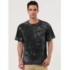 Lars Amadeus Men's Summer Tie-Dye Design Tee Short Sleeves Hip Hop Printed T-Shirt - image 3 of 4