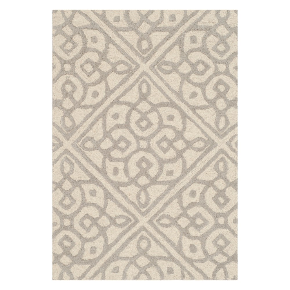 2'x3' Medallion Tufted Accent Rug Ivory/Gray - Safavieh