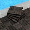 DSVIMOY 12" Patio Deck Tiles, 10pcs DIY Module Interlocking Decking Tiles, Floor Tile for Porch Poolside, Balcony, Brown, 12"*12"*0.8" - 2 of 4