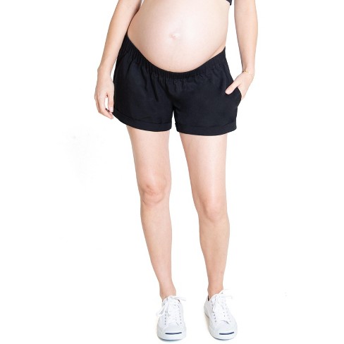 Over Belly Midi Maternity Jean Shorts - Isabel Maternity by Ingrid