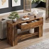 KTMBDW 55-Inch Console Table with 2 Drawers, 2-Tier Entryway Table with Storage for Living Room, Sofa Console Behind The Couch for Foyer,Hallway,Brown - 3 of 4
