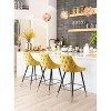Zuo Modern – Piccolo Counter Stool, 36.4"H, Yellow Velvet Tufted Seat with Powder Coated Steel Legs, Modern Bar and Kitchen Seating - 2 of 4