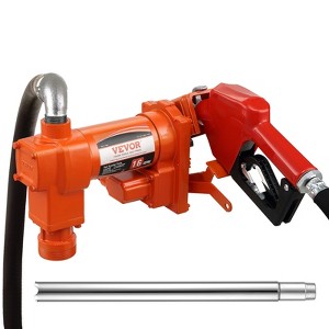 VEVOR Fuel Transfer Pump, 12V DC 16 GPM 1/4 HP, Gasoline Extractor Pump with Automatic Nozzle, Discharge Hose & Suction Pipe for Gasoline, Orange - 1 of 4