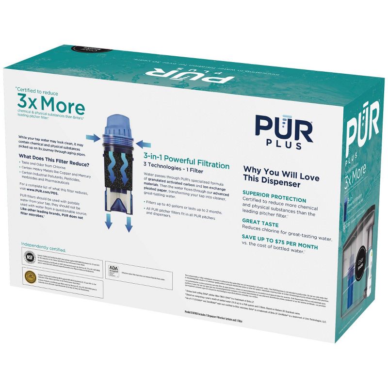 PUR PLUS 30-Cup Water Filter Dispenser System Smoke DS1810BA, 5 of 9