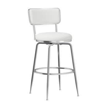 Baltimore Metal and Upholstered Swivel Bar Height Stool Chrome - Hillsdale Furniture