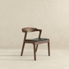 Aukfa Solid Wood Leather Dining Chairs (Set of 2) - Walnut Dining Room Chairs for Kitchen, Living Room and Apartment£¬Black & Brown - 3 of 4