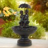 John Timberland Boy and Girl Under Umbrella Outdoor Water Fountain 40" High Copper Green Bronze Patio Deck Home Lawn Porch House - image 2 of 4