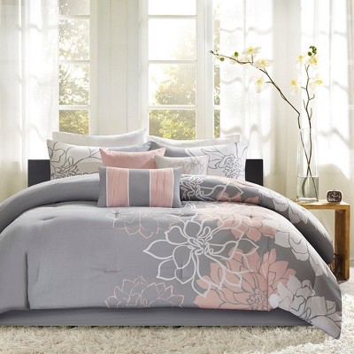 Sapphtopaz Printed Cotton Comforter Set, All Season Bedding Set Reversible Quilt Set with Throw Pillows, Machine Washable