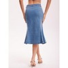 INSPIRE CHIC Women's Denim High Waisted Ruffled Knee Length Bodycon Fishtail Jean Skirt - 4 of 4