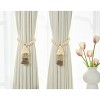 Tree City Natural Simple Handmade Wooden Beads Gradient Color Tassel Curtain Tiebacks Trim Grey - 2 of 4