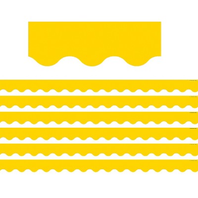 Teacher Created Resources Yellow Gold Scalloped Border Trim 35 Feet Per Pack 6 Packs (TCR4599-6)