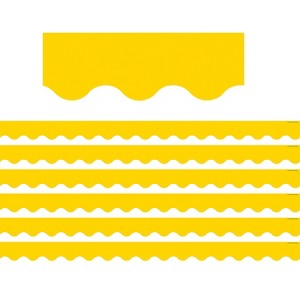 Teacher Created Resources Yellow Gold Scalloped Border Trim 35 Feet Per Pack 6 Packs (TCR4599-6) - 1 of 2
