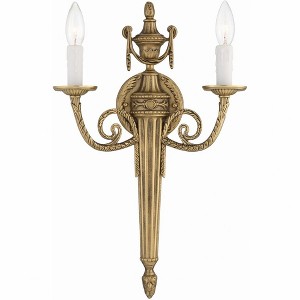 Crystorama Lighting Cast Brass Wall Mount 2 - Light Sconce in  Matte Brass - 1 of 4