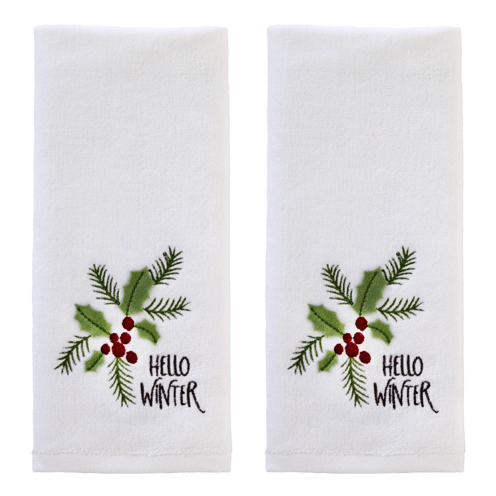 Photos - Towel 2pc Hello Winter Holly Hand  Set - SKL Home