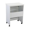DOMETOUR Folding Sewing Craft Cart&Sewing Cabinet Miscellaneous Sewing Kit Art Desk with Storage Shelves and Lockable Casters, White - 3 of 4