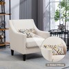 Modern Accent Armchair, Upholstered Comfy Corduroy Single Sofa Chair With Concave Armrests And Wood Legs - 4 of 4