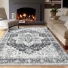 Washable Vintage Persian Area Rug Floral Print Distressed Oriental Rug - 3 of 4