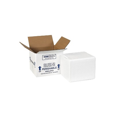 Styrofoam Insulated Foam Container Thermo Mailer & Shipping Box 9.5" x 9.5" x 7" 
