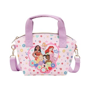 Disney Princess Character Heart Pink 9.25” Mini PU Handbag - 1 of 4