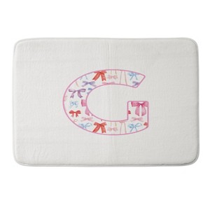 Deny Designs April Lane Art Fancy Bow Monogram Memory Foam Bath Mat - 1 of 4