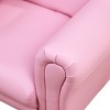 Infurnic Kids Sofas Wood Set with Footstool, Upholstered Armchair for Kids, Baby Sofa for Playroom, Pink, 21.25"*16.5"*16.25" - 4 of 4