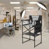 Karl Home 30in Portable Folding Director Chair Makeup Artist Chair with Side Table - 2 of 4
