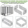 Outdoor Dog Kennel, 8' x 6' x 4' with Waterproof Heavy Duty Metal Dog Cage,Large Size w/Rotate Feeding Doors & Upgraded Canopy for Medium/Big Dog - 2 of 4