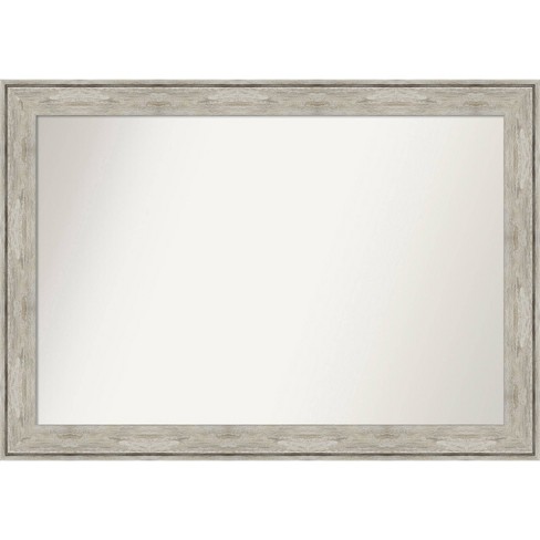 41" x 29" Non-Beveled Crackled Metallic Wall Mirror - Amanti Art: Modern Rectangle, Includes Mounting Hardware - image 1 of 4