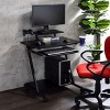 INFURNIC Desks Rectangular Gaming Desk with Open Compartment Keyboard Tray and Shelf for Storage, Black, 21"*28"*35" - 3 of 4