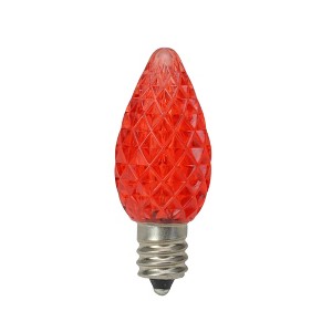 Northlight Pack of 25 Faceted LED C7 Red Christmas Replacement Bulbs - 1 of 2