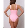 INSPIRE CHIC Women's Criss Cross Color Block Monokini Bikini Set,O Ring Side Tie Strappy Swimwear Bathing Suit 1 Set - 3 of 4