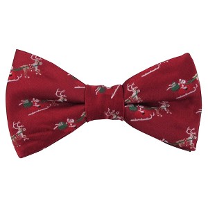 Men's Santa Claus Sleigh Merry Christmas Pre-Tied Adjustable Banded Bow Tie - Red - 1 of 1