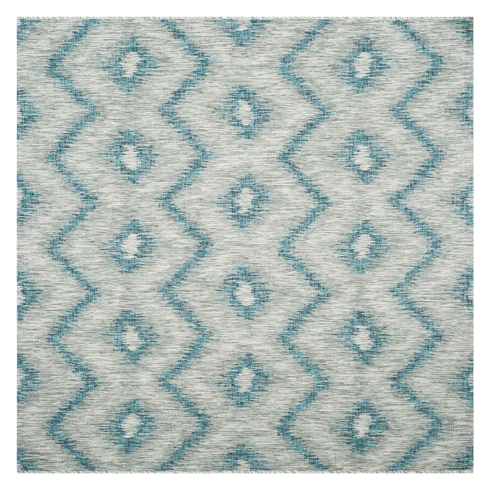 Penhale 6'7in X 6'7in Outer Patio Rug - Gray / Blue - Safavieh