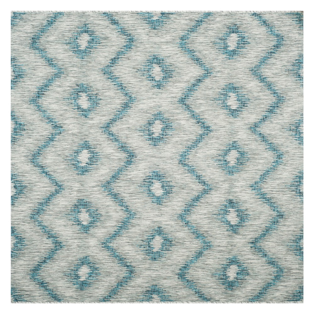 Penhale 6'7in X 6'7in Outer Patio Rug - Gray / Blue - Safavieh