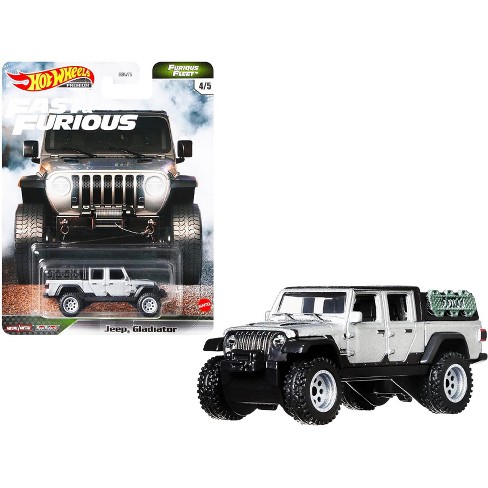 Jeep Gladiator Pickup Truck With Accessories Met. With Black Top "fast & Furious" Series Diecast Model Car By Hot Wheels :