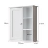 VANIRROR White Bathroom Wall Cabinet, Wooden Medicine Cabinet with Adjustable Shelf, Over Toilet Storage Cabinet for Bathroom, Kitchen, Laundry - 3 of 4