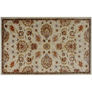 HomeRoots 5' X 8' Cream Oriental Hand Tufted Non Skid Area Rug - 1 of 4