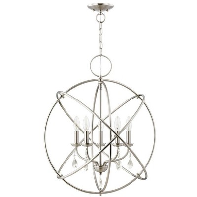 Aria Brushed Nickel Crystal Orb Chandelier