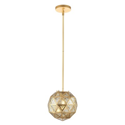 Radiant Shimmer 16" Gold & Clear Glass Globe LED Pendant